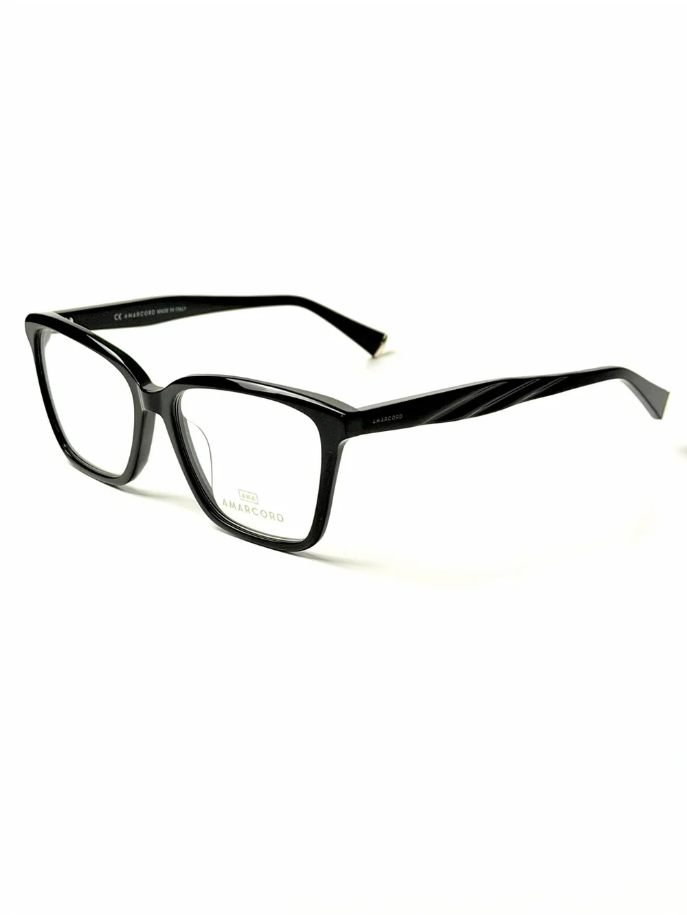 Amarcord AM 264 C.1 Black Plastic Eyeglasses 55-16 Authentic NWT